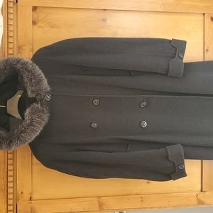 Hannah,grey wool & cashmere coat.